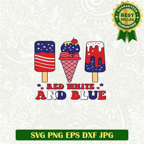 Red White And BLue Cream America Svg