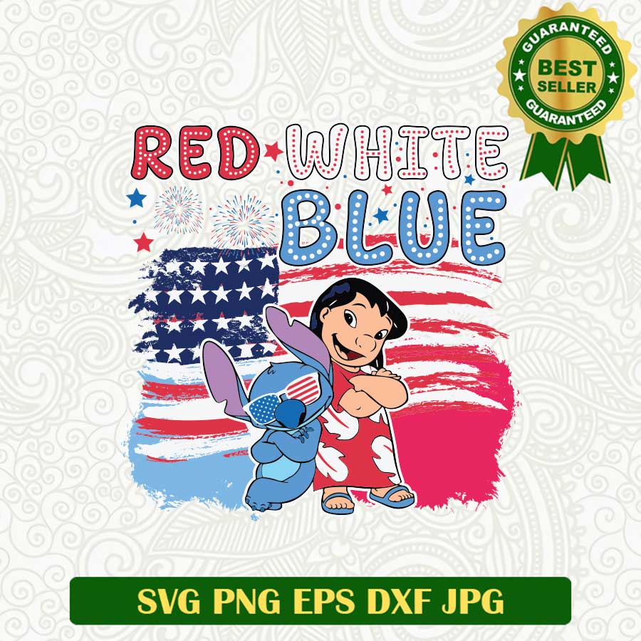 Red White And Blue Stitch America SVG