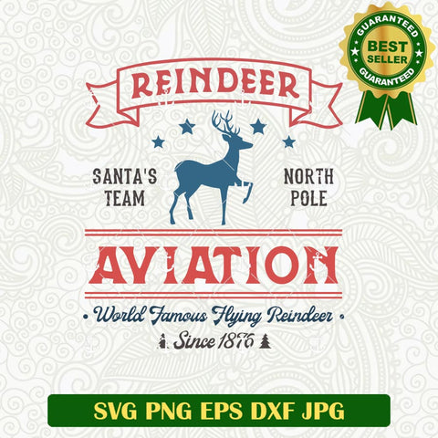 Reindeer Aviation Santa's Team SVG