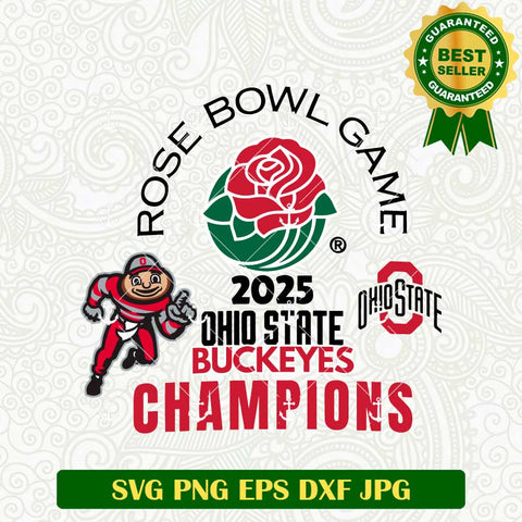 Rose Bowl Game 2025 Ohio State Buckeyes Champions SVG