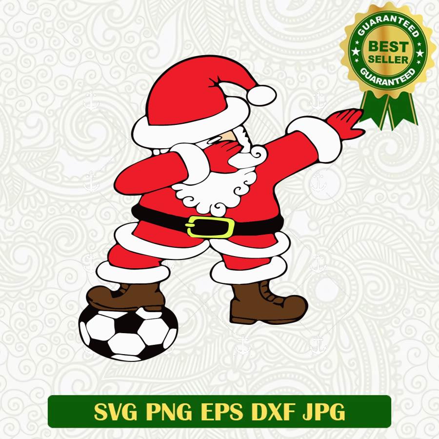 Santa Claus and the Soccer ball for Christmas SVG