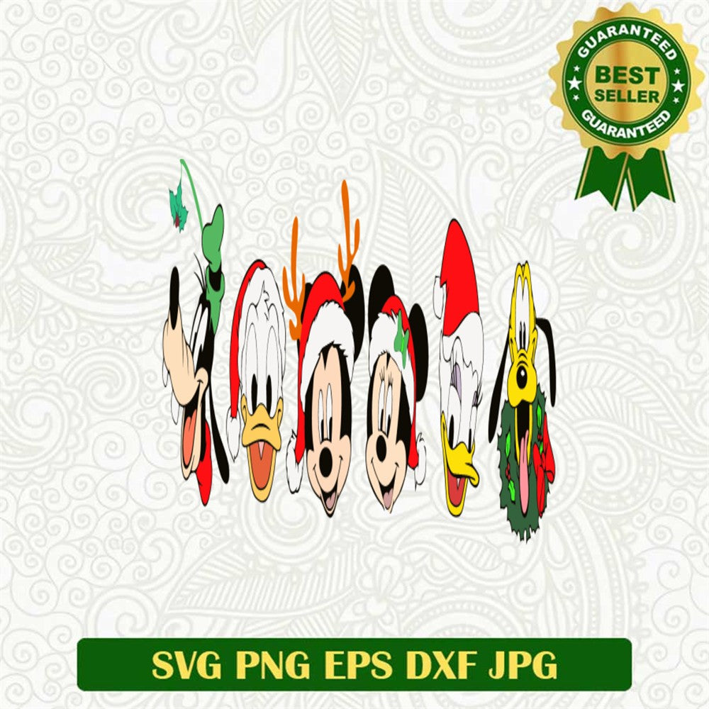 Santa Mickey Face Svg