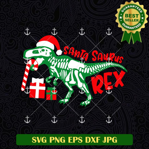 Santa Saurus Rex Christmas SVG