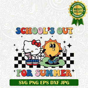 School Out For Summer Hello Kitty SVG, Hello Kitty School Out SVG PNG