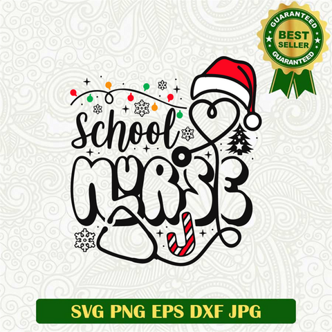 School nurse christmas light SVG