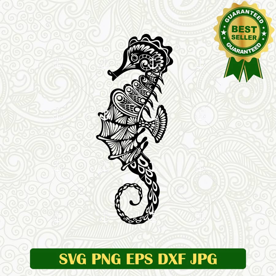 Seahorse Mandala SVG cut file