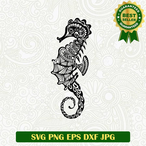 Seahorse Mandala SVG cut file