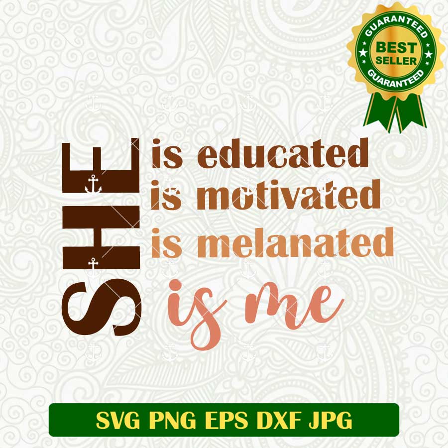 She is Educated Black Girl SVG