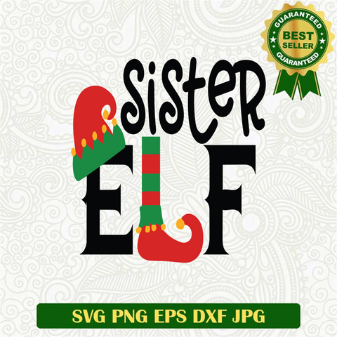 Sister Elf Christmas SVG