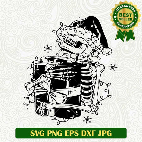 Skeleton Christmas Gift SVG