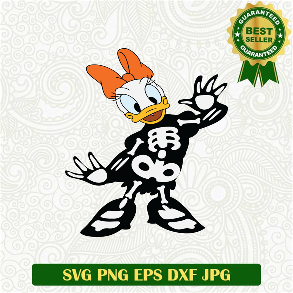 Skeleton Daisy Duck Disney Halloween SVG