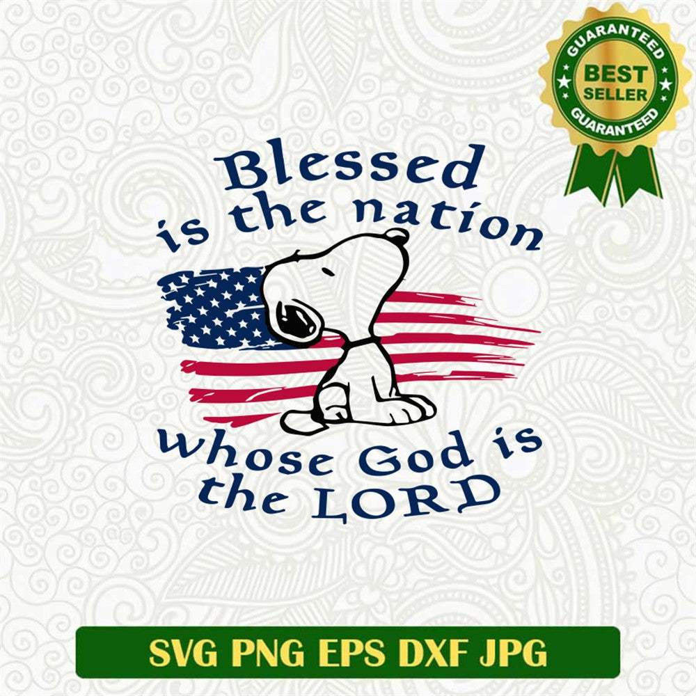 Snoopy Blessed Is The Nation Whose God is The Lord Svg