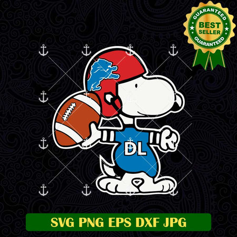 Snoopy Football Detroit Lions SVG