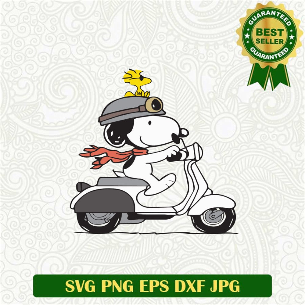 Snoopy ride motorcycle SVG