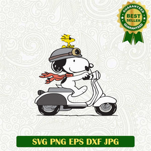 Snoopy ride motorcycle SVG
