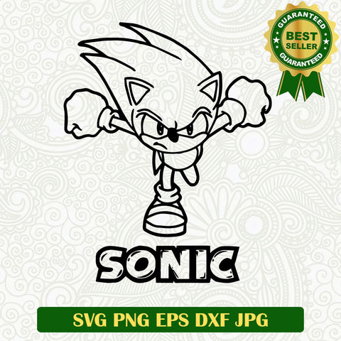 Sonic Cartoon SVG cut file, Sonic Movie game SVG PNG