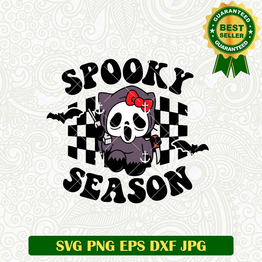 Spooky Season Hello Kitty Ghostface SVG