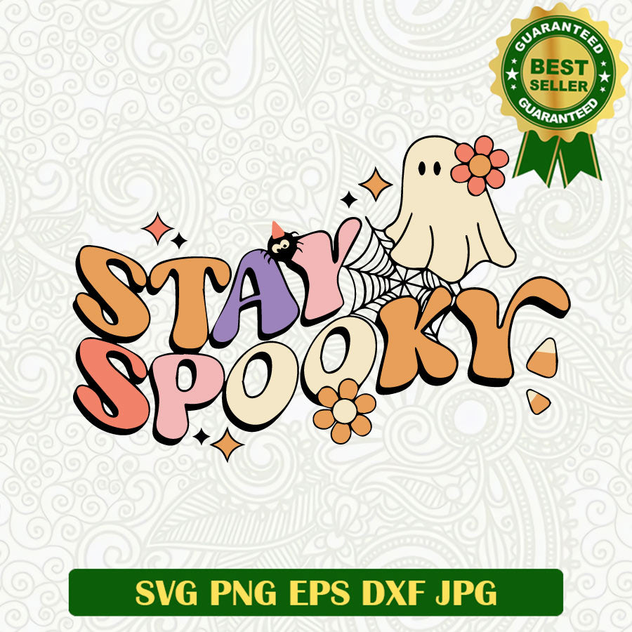 Stay Spooky Floral Vintage SVG, Spooky Halloween SVG PNG