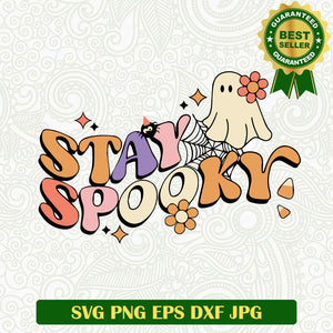 Stay Spooky Floral Vintage SVG, Spooky Halloween SVG PNG