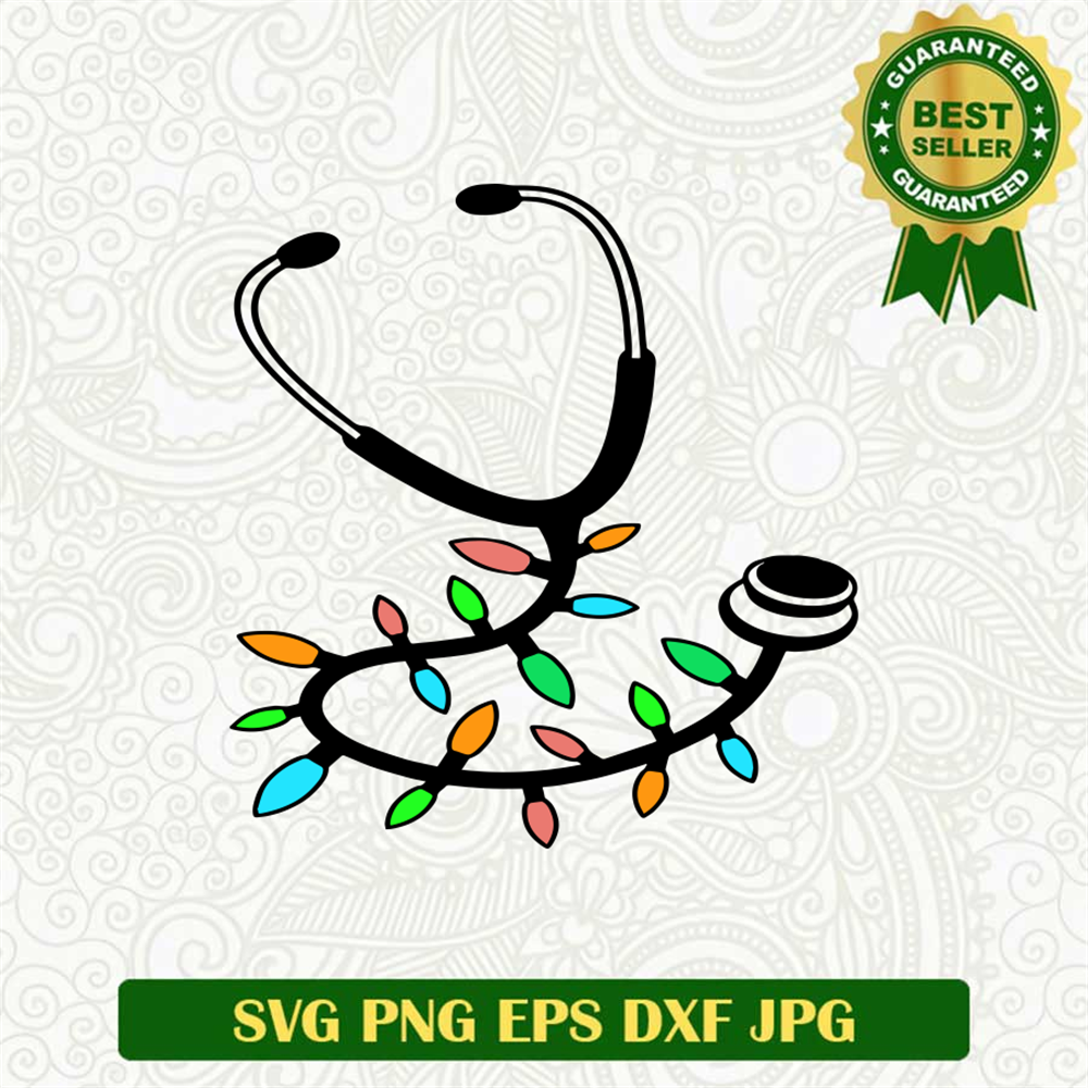 Stethoscope Christmas Light SVG