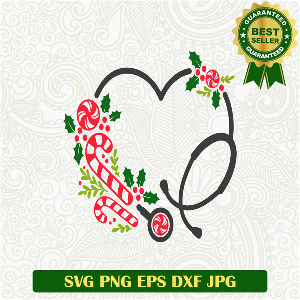 Stethoscope Heart Christmas SVG
