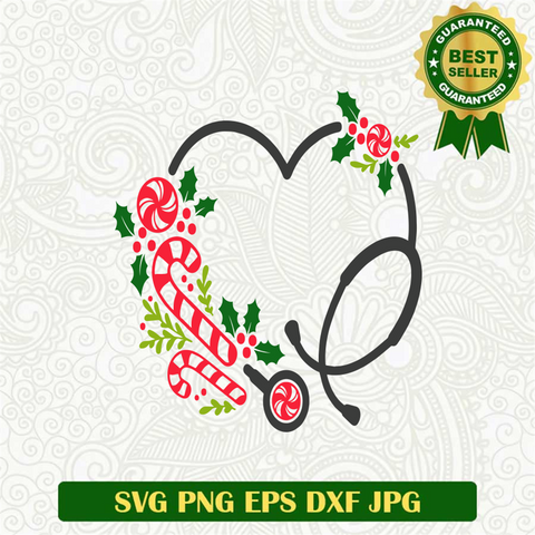 Stethoscope Heart Christmas SVG