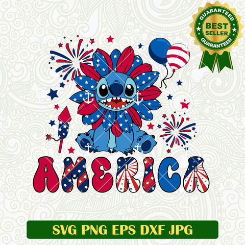 Stitch American Fireworks SVG