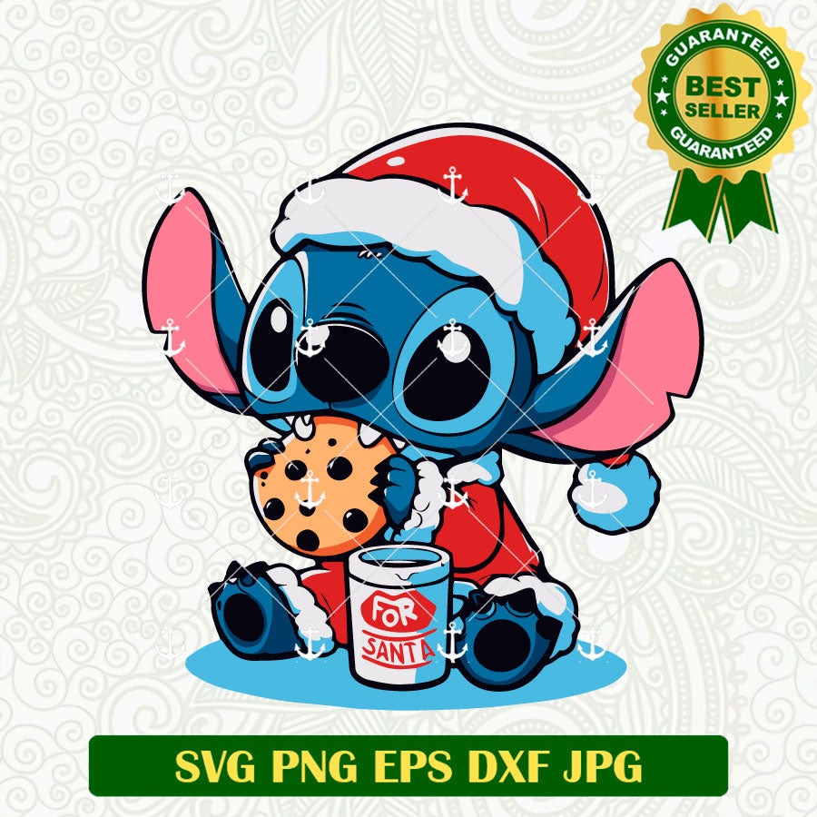 Stitch Eating Cookie Christmas SVG