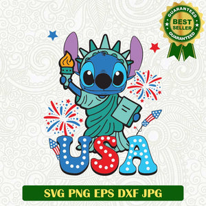 Stitch Liberties USA SVG, Stitch 4th Of July America SVG PNG