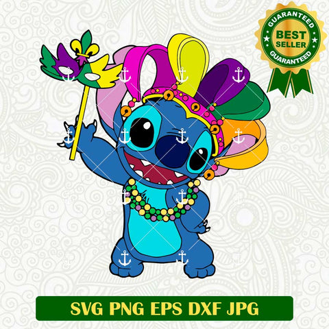 Stitch Mardi Gras SVG