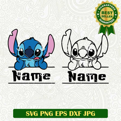 Stitch Split Custom Name SVG