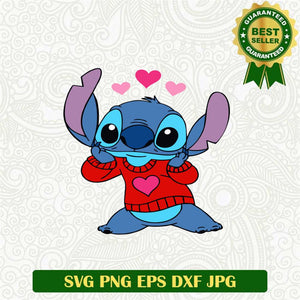 Stitch Valentine Svg