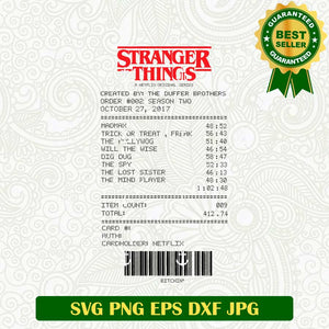 Stranger Things Bill Barcode SVG
