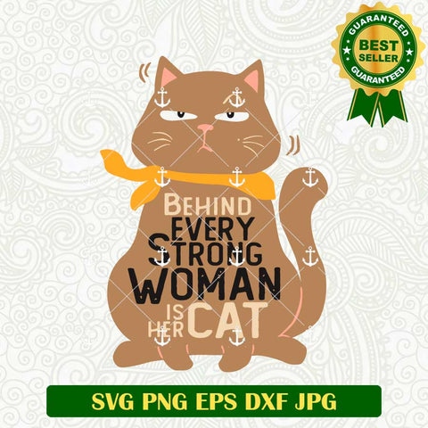 Strong Woman Cat SVG