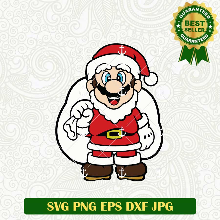 Super Mario Santa Claus SVG