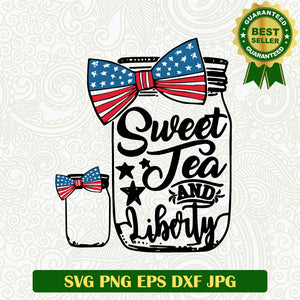 Sweet Tea And Liberty Scaning SVG, 4th of July SVG PNG