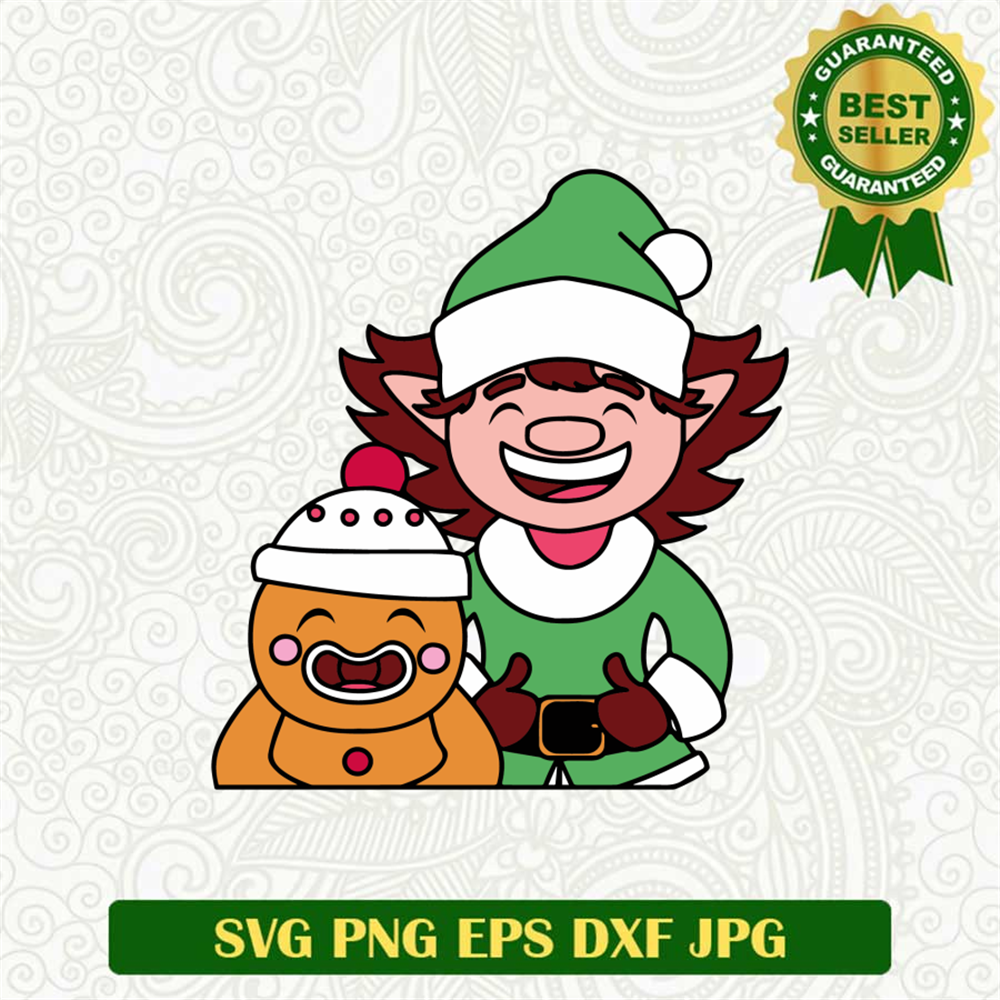 The Gingerbread Man and the Elf SVG