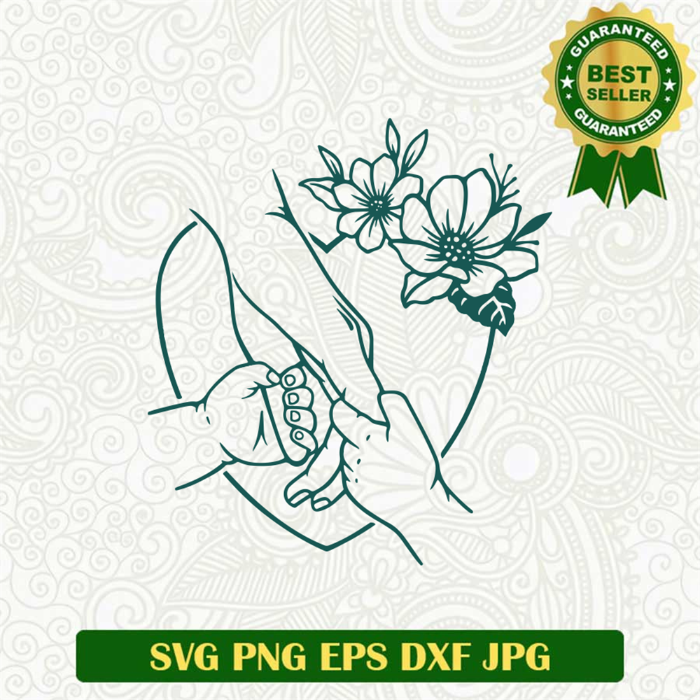 The Hands of a Mother and Her Two Children SVG