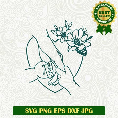 The Hands of a Mother and Her Two Children SVG