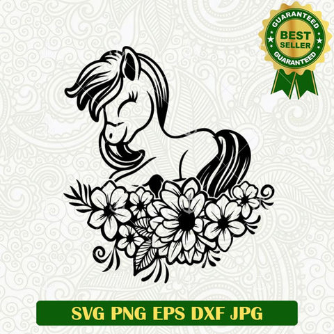 Tiny Horse Floral SVG