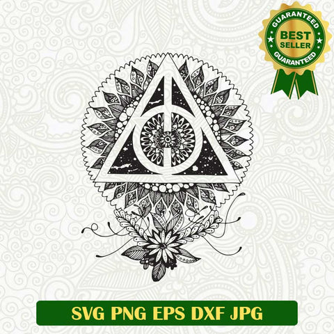 Triangle Mandala SVG, Mandala Logo Flowers SVG PNG