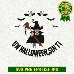 Un halloween Sinti Bad bunny SVG, Bad Bunny Halloween Witch SVG PNG