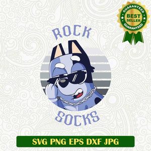 Uncle Stripe Heeler Bluey Rock Socks SVG