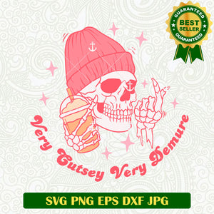 Very cutesy Very Demure Skull SVG