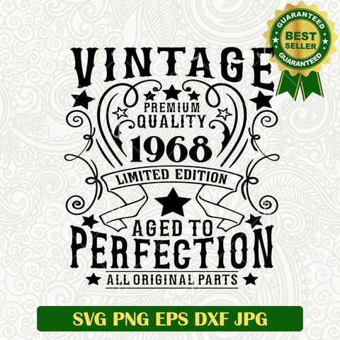 Vintage 1968 Aged To Perfection SVG