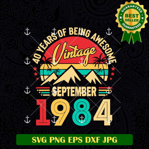 Vintage 1984 September SVG