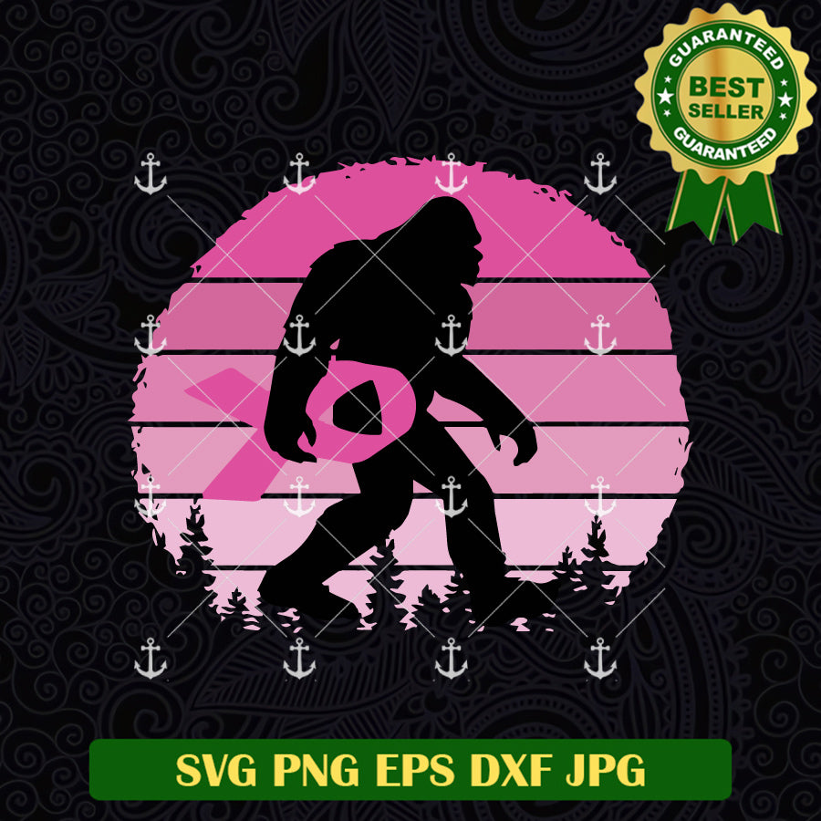 Vintage Bigfoot Breast Cancer SVG