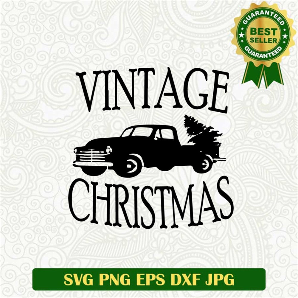 Vintage Xmas Truck Svg