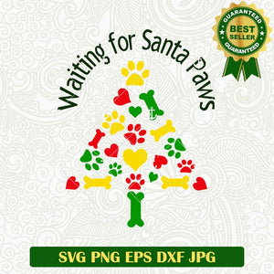 Waiting for Santa Paws SVG