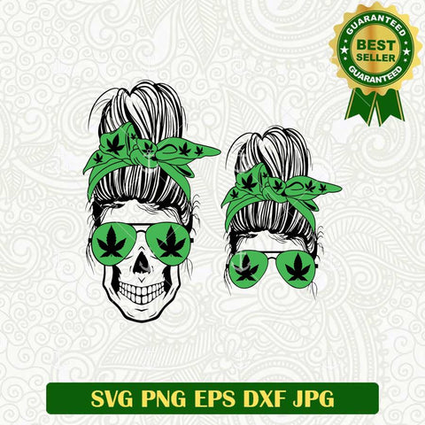 Weed Mom Life Messy bun SVG